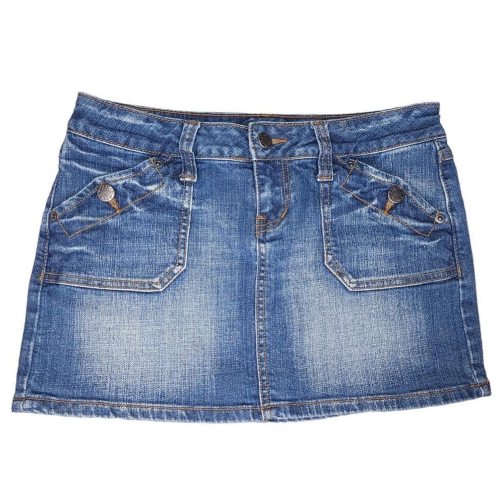 Zanadi jeans denim jean mini skirt size 7 small short y2k 2000s summer blue fade